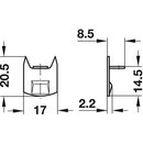 Häfele Schließwinkel für Möbelriegel 20,5x17mm vernickelt