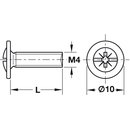 Häfele Gewindeschraube M4x1 Tellerkopf Kombi-Kreuzschlitz 10x15mm