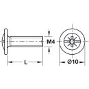 Häfele Gewindeschraube M4x1 Tellerkopf Kombi-Kreuzschlitz 10x20mm