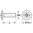 Häfele Gewindeschraube M4 Tellerkopf Kombi-Kreuzschlitz 10x40mm