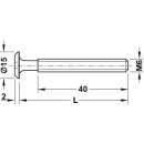 Häfele Flachkopfschraube M6 Innensechskant SW4 ohne Spitze 90mm