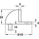 Häfele Türstopper Bodentürstopper Edelstahl matt 43x24mm zum Schrauben