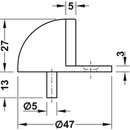 Häfele Türstopper Bodentürstopper Messing verchromt matt 47x27mm zum Schrauben