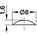 Häfele Anschlagpuffer transparent DB007 rund 8x1,6mm...