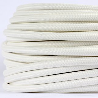 Textilkabel Stoffkabel weiss 3-adrig 3x0,75 Gummischlauchleitung 3G 0,75 H03VV-F textilummantelt