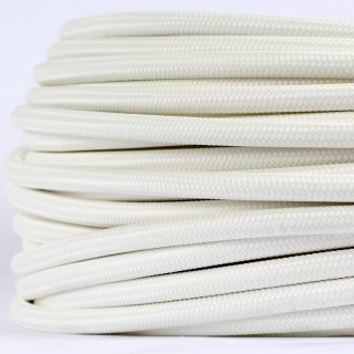 Textilkabel Weiß 3-adrig 3x0,75 Schlauchleitung 3G 0,75 H03VV-F textilummantelt