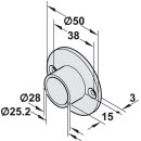 Häfele Schrankrohrlager Kleiderstangen-Halterung für Schrankrohr rund 25mm Edelstahl