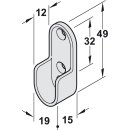 Häfele Schrankrohrlager Kleiderstangen-Halterung für Schrankrohr oval 30x15mm mit 3 Schraublöcher vermessingt