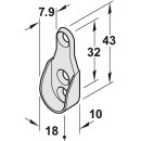 Häfele Schrankrohrlager Kleiderstangen-Halterung für Schrankrohr oval 30x15mm 3 Schraublöcher vernickelt