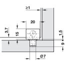 Häfele Scharnier zum Klemmen für Glas-/Holzkonstruktionen vernickelt