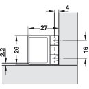 Häfele Glastür-Scharnier 170° für Glas-/Holzkonstruktionen vernickelt für Innenanschlag (2 Stück)