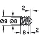 Häfele Kugelschnäpper zum Eindrehen AD 14 mm  ID 12,6 mm