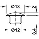 Häfele Möbel Abdeckkappe 12mm zum Eindrücken Kunststoff braun