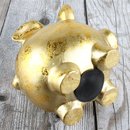 Spardose Sparschwein "Goldy" Höhe 12cm goldfarben