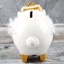 Spardose Luxus Sparschwein "Luxury Pig" Höhe 12cm weiß aus Keramik