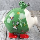 Spardose Sparschwein "Gartenfee" Höhe 15cm aus Keramik