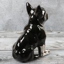 Spardose Hund "Funny Bulldog" französische Bulldogge Höhe 19cm aus Keramik schwarz silber