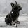 Spardose Hund "Funny Bulldog" französische Bulldogge Höhe 19cm aus Keramik schwarz silber