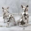 Spardose Hunde "Bulli Paar" französische Bulldogge aus Keramik silber