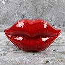 Spardose Lippen "The Kiss" Länge 20cm aus Keramik rot