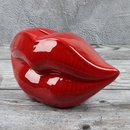 Spardose Lippen "The Kiss" Länge 20cm aus Keramik rot