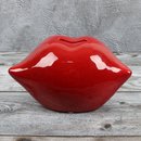 Spardose Lippen "The Kiss" Länge 20cm aus Keramik rot