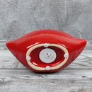 Spardose Lippen "The Kiss" Länge 20cm aus Keramik rot