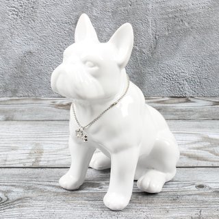Spardose Hund "Bulli" französische Bulldogge Höhe 16cm aus Keramik weiß