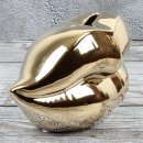 Spardose Lippen "The Kiss" Länge 20cm aus Keramik gold