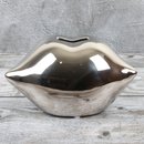 Spardose Lippen "The Kiss" Länge 20cm aus Keramik silber