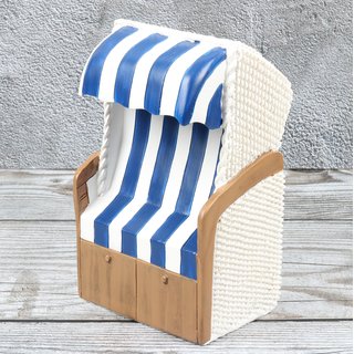 Spardose Strandkorb maritim "Beachchair" Höhe 15,5cm blau weiss