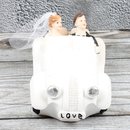 Spardose Hochzeitspaar Auto "Wedding Car" Länge 17cm weiss