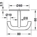 Häfele Möbel Garderobenhaken Deckenhaken Edelstahl mit 2 Haken matt