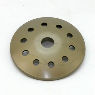 Kuppelscheibe Abschlußscheibe Kaschierung Kunststoff gold mit Lochmuster Durchmesser 62x7mm
