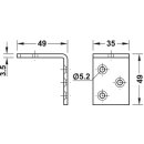 Häfele Möbel Bettverbinder Bettwinkel zum Schrauben 49x35mm Stahl