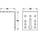 Häfele Möbel Bettverbinder Schraubwinkel mit 2 Langlöchern vernickelt
