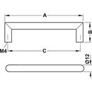 Häfele Möbelgriff Gehrungsgriff 108x35mm Edelstahl rund