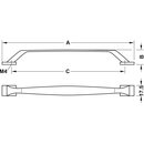 Häfele Möbelgriff Bügelgriff 135x27mm Messing vernickelt poliert