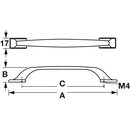 Häfele Möbelgriff Bügelgriff 135x27mm Messing vernickelt poliert