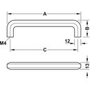 Häfele Möbelgriff Bügelgriff 140x32mm vernickelt schwarz gebürstet