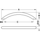 Häfele Möbelgriff Bogengriff 115x30mm Edelstahl matt