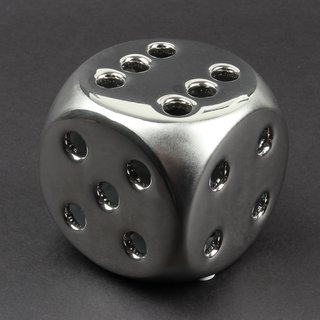 Deko Keramik Würfel "Lucky Dice" 6,5x6,5cm silber