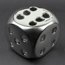 Deko Keramik Würfel "Lucky Dice" 9,5x9,5cm silber