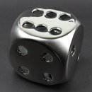 Deko Keramik Würfel "Lucky Dice" 9,5x9,5cm silber