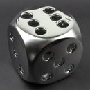 Deko Keramik Würfel "Lucky Dice" 9,5x9,5cm silber