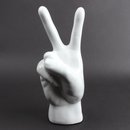 Deko Keramik Hand "Peace" 24,5cm weiß
