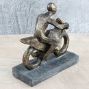 Deko Design Skulptur Motorradfahrer "Motorrider" aus Polyresin 13x13cm