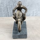 Deko Design Skulptur Motorradfahrer "Motorrider" aus Polyresin 13x13cm