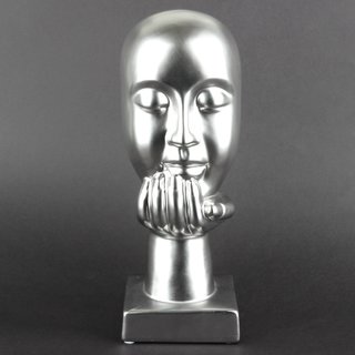 Deko Design Skulptur denkendes Gesicht "Thinking One" aus Keramik 30cm