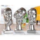 Deko Design Skulptur denkendes Gesicht "Thinking One" aus Keramik 30cm